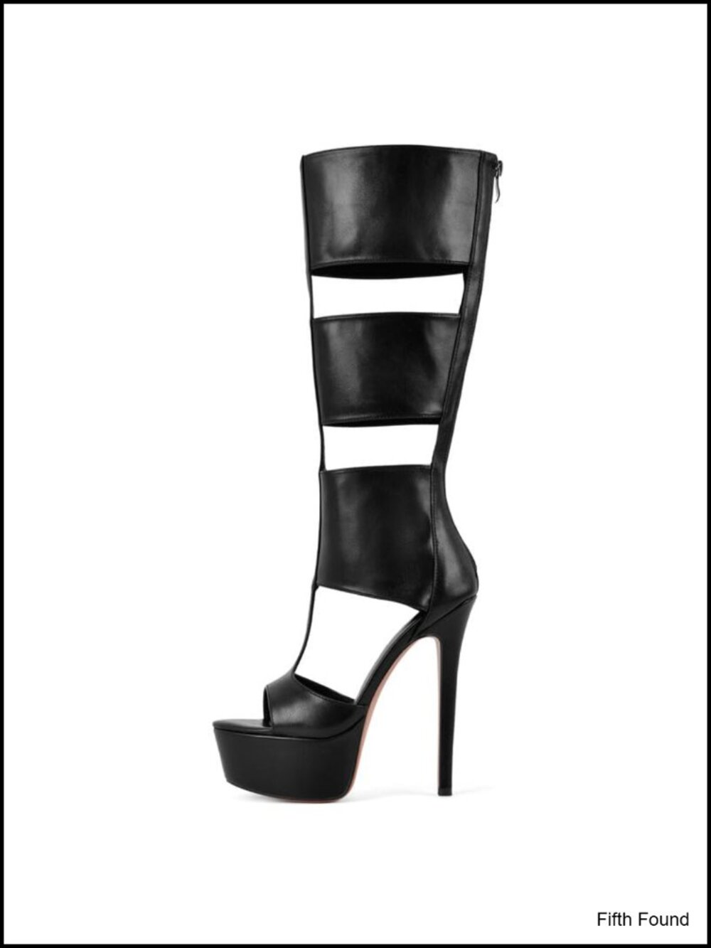 Gladiator Knee-High Platform Heels Peep Toe Stiletto Boots Back Zipper Club